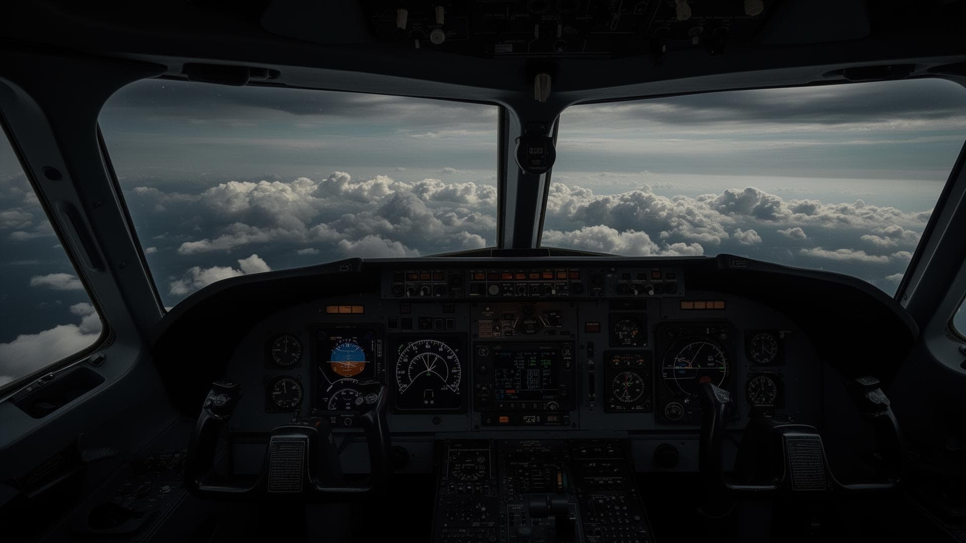 Vista desde cabina de aviación