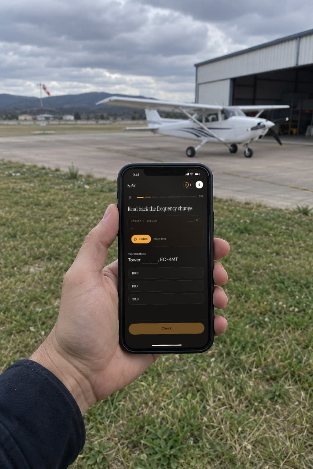 You hear an instruction from ATC